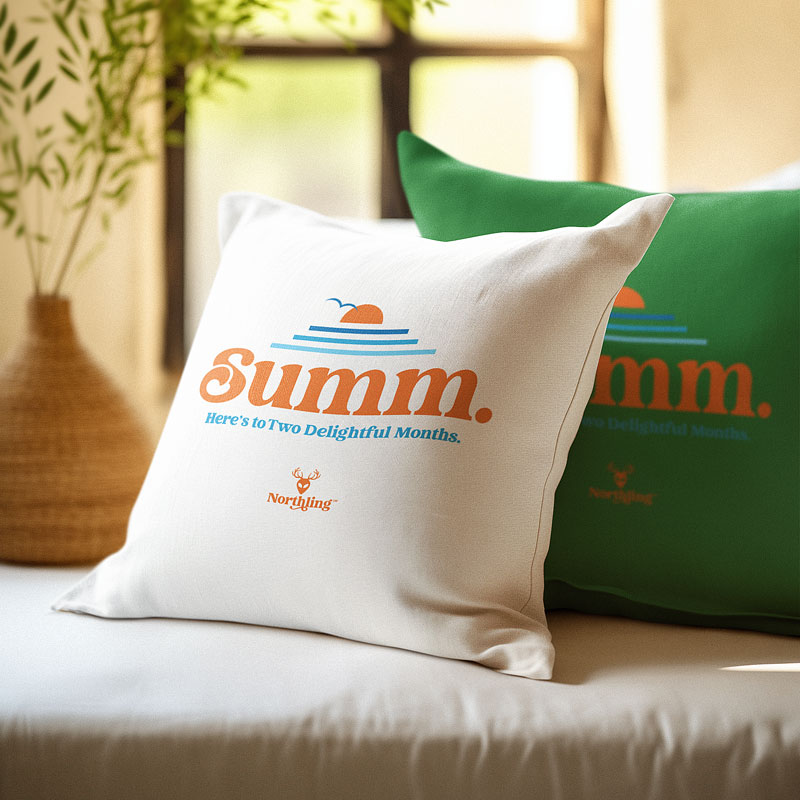 Throw pillow from rustic brand Northling summ, short summer, design.